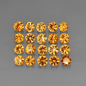 Gemas de granate espesartita naranja natural de  ct, corte redondo, VVS-VS