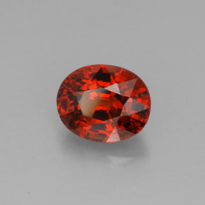 Granate espesartita naranja natural de 2,43 ct, corte óvalo, VVS-VS