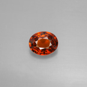 Granate espesartita naranja natural de 1,74 ct, corte óvalo, VVS