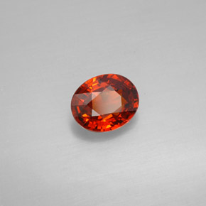Granate espesartita naranja natural de 1,74 ct, corte óvalo, VVS