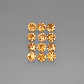 Gemas de granate espesartita naranja natural de  ct, corte redondo, VVS-VS