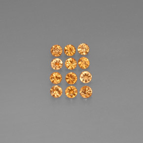 Gemas de granate espesartita naranja natural de  ct, corte redondo, VVS-VS