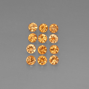 Gemas de granate espesartita naranja natural de  ct, corte redondo, VVS-VS