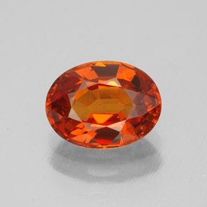 Granate espesartita naranja natural de 1,80 ct, corte óvalo, VVS-VS