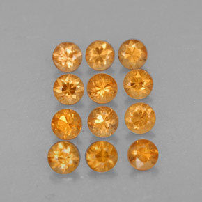 Gemas de granate espesartita naranja natural de  ct, corte redondo, VVS-VS