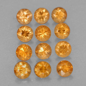 Gemas de granate espesartita naranja natural de  ct, corte redondo, VVS-VS