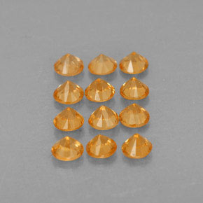 Gemas de granate espesartita naranja natural de  ct, corte redondo, VVS-VS