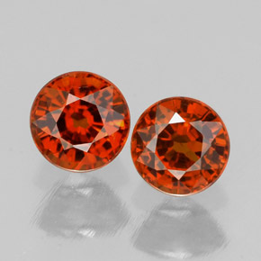 Gemas de granate espesartita naranja natural de  ct, corte redondo, VVS-VS
