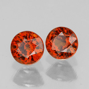 Gemas de granate espesartita naranja natural de  ct, corte redondo, VVS-VS