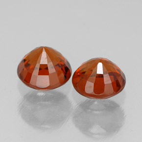 Gemas de granate espesartita naranja natural de  ct, corte redondo, VVS-VS