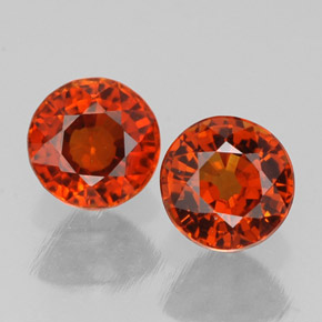 Gemas de granate espesartita naranja natural de  ct, corte redondo, VVS-VS