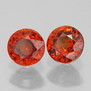 Gemas de granate espesartita naranja natural de  ct, corte redondo, VVS-VS