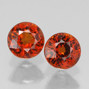 Gemas de granate espesartita naranja natural de  ct, corte redondo, VVS-VS