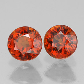 Gemas de granate espesartita naranja natural de  ct, corte redondo, VVS-VS
