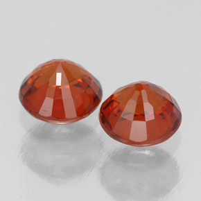 Gemas de granate espesartita naranja natural de  ct, corte redondo, VVS-VS