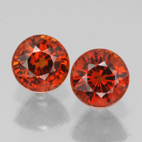 Gemas de granate espesartita naranja natural de  ct, corte redondo, VVS-VS