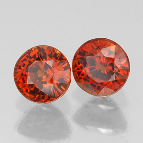 Gemas de granate espesartita naranja natural de  ct, corte redondo, VVS-VS
