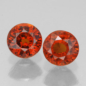 Gemas de granate espesartita naranja natural de  ct, corte redondo, VVS-VS
