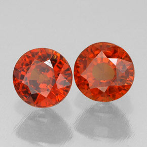 Gemas de granate espesartita naranja natural de  ct, corte redondo, VVS-VS