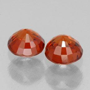 Gemas de granate espesartita naranja natural de  ct, corte redondo, VVS-VS