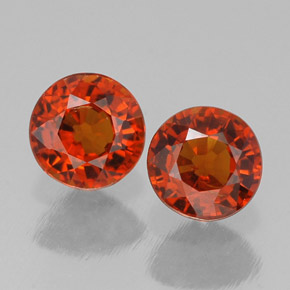 Gemas de granate espesartita naranja natural de  ct, corte redondo, VVS-VS