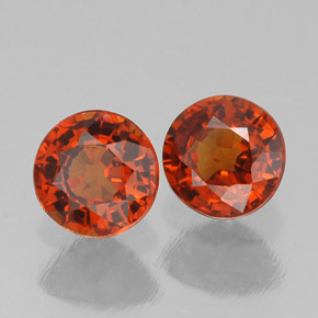 Gemas de granate espesartita naranja natural de  ct, corte redondo, VVS-VS