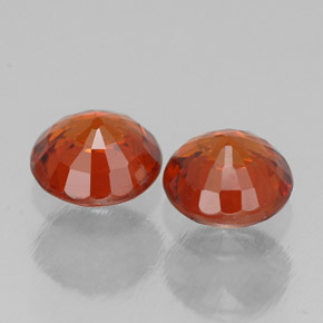 Gemas de granate espesartita naranja natural de  ct, corte redondo, VVS-VS