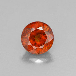 Granate espesartita naranja natural de 0,76 ct, corte redondo, VVS-VS