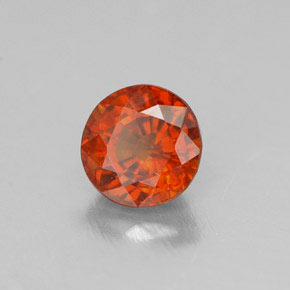 Granate espesartita naranja natural de 0,76 ct, corte redondo, VVS-VS
