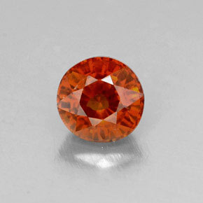 Granate espesartita naranja natural de 0,84 ct, corte redondo, VVS-VS