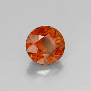 Granate espesartita naranja natural de 0,84 ct, corte redondo, VVS-VS