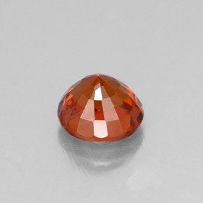 Granate espesartita naranja natural de 0,84 ct, corte redondo, VVS-VS