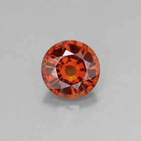 Granate espesartita naranja natural de 0,69 ct, corte redondo, VVS-VS