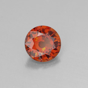 Granate espesartita naranja natural de 0,69 ct, corte redondo, VVS-VS