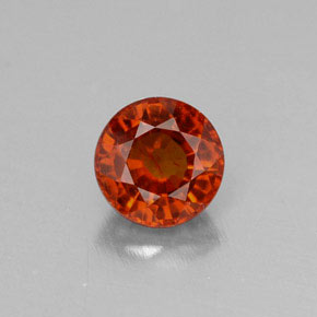 Granate espesartita naranja natural de 0,72 ct, corte redondo, VVS-VS