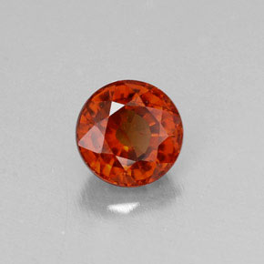 Granate espesartita naranja natural de 0,72 ct, corte redondo, VVS-VS
