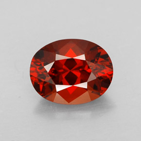 Granate espesartita rojo natural de 2,01 ct, corte óvalo, VVS-VS