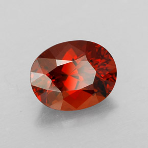 Granate espesartita rojo natural de 2,01 ct, corte óvalo, VVS-VS