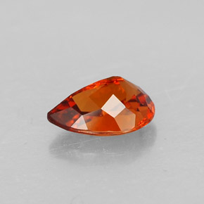 Hilo de espesartita Naranja rojizo natural de 1.25 ct, En forma de pera, VS