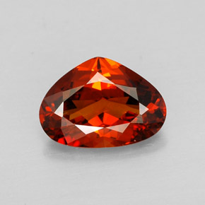Granate espesartita rojo natural de 1,91 ct, en forma de pera, VVS-VS