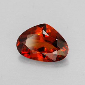 Granate espesartita rojo natural de 1,91 ct, en forma de pera, VVS-VS