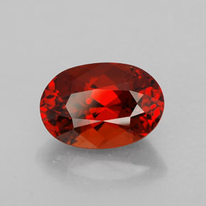 Granate espesartita rojo natural de 2,78 ct, corte óvalo, VS