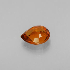 Granate espesartita naranja natural de 0,90 ct, en forma de pera, VS