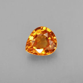 Granate espesartita naranja natural de 0,74 ct, en forma de pera, VS