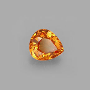Granate espesartita naranja natural de 0,74 ct, en forma de pera, VS