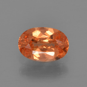Granate espesartita naranja natural de 0,67 ct, corte óvalo, VS-SI