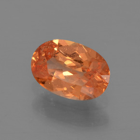 Granate espesartita naranja natural de 0,67 ct, corte óvalo, VS-SI