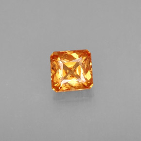 Granate espesartita naranja natural de 0,44 ct, corte esmeralda, VS-SI