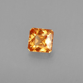 Granate espesartita naranja natural de 0,44 ct, corte esmeralda, VS-SI