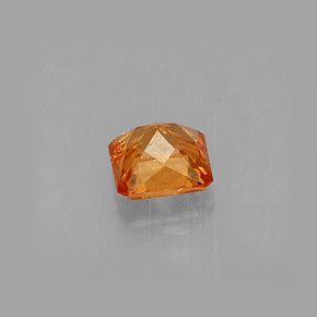 Granate espesartita naranja natural de 0,44 ct, corte esmeralda, VS-SI